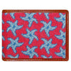 Starfish Needlepoint Wallet in Coral by Smathers & Branson - Country Club Prep