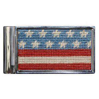 Stars and Stripes Needlepoint Money Clip by Smathers & Branson - Country Club Prep
