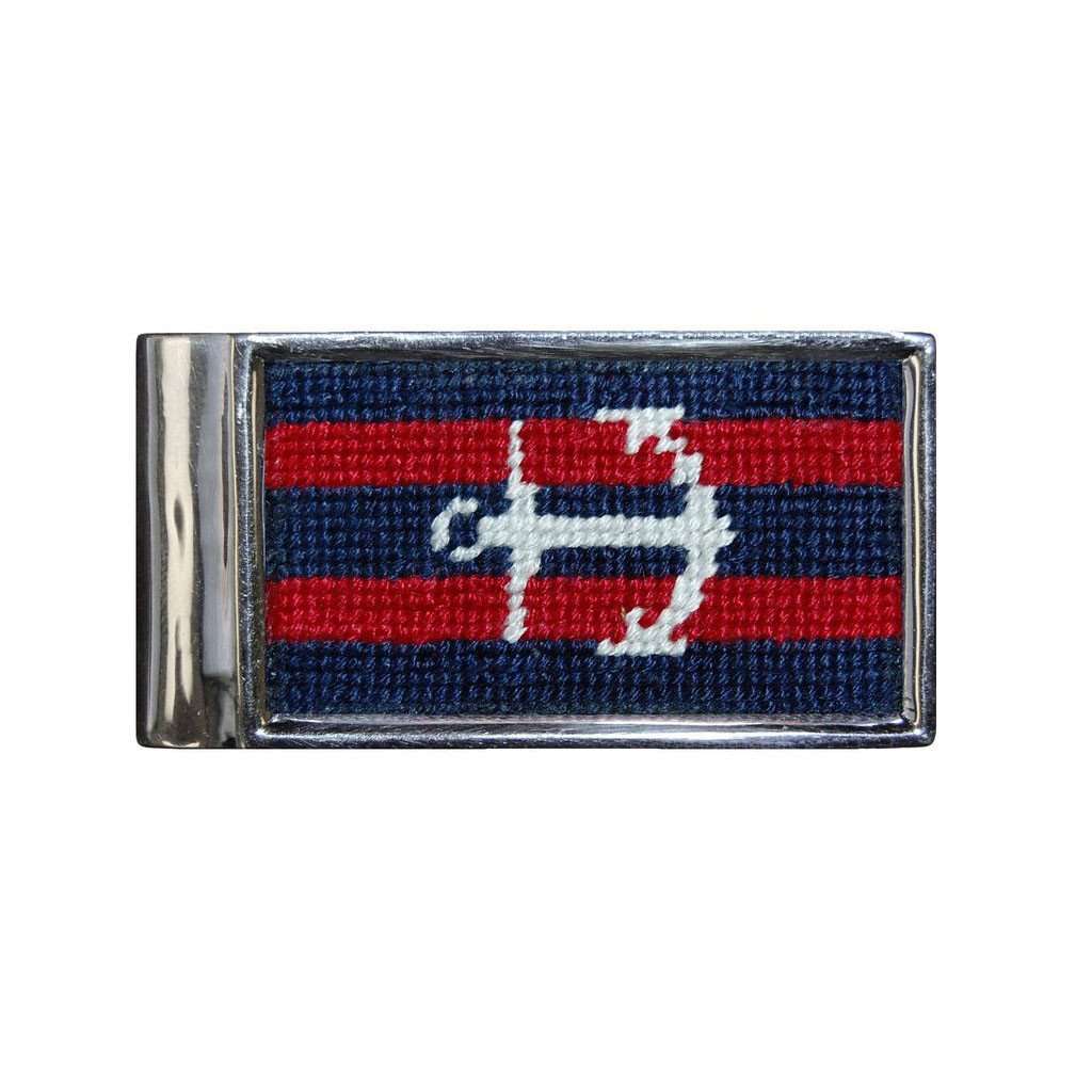 Striped Anchor Needlepoint Money Clip by Smathers & Branson - Country Club Prep