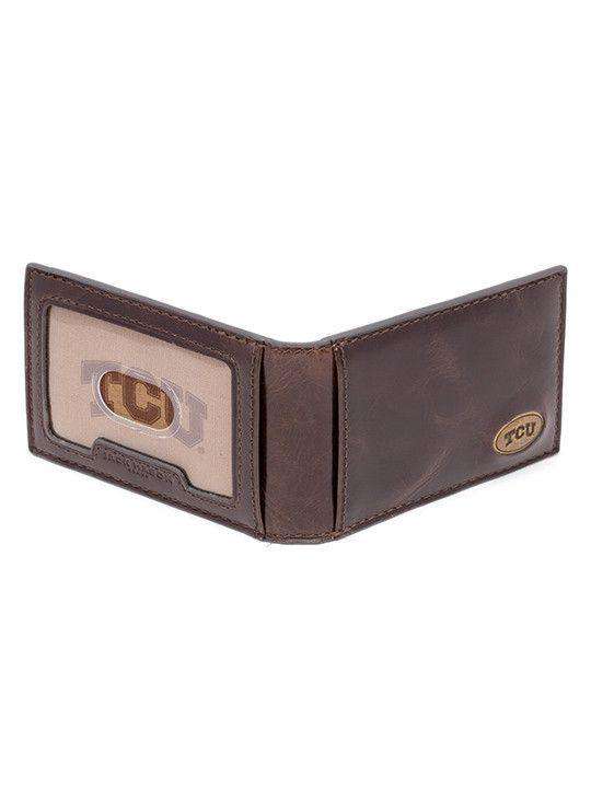 TCU Horned Frog Legacy Flip Bifold Front Pocket Wallet by Jack Mason - Country Club Prep