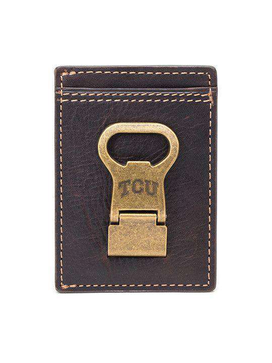 TCU Horned Frogs Gridiron Mulitcard Front Pocket Wallet by Jack Mason - Country Club Prep