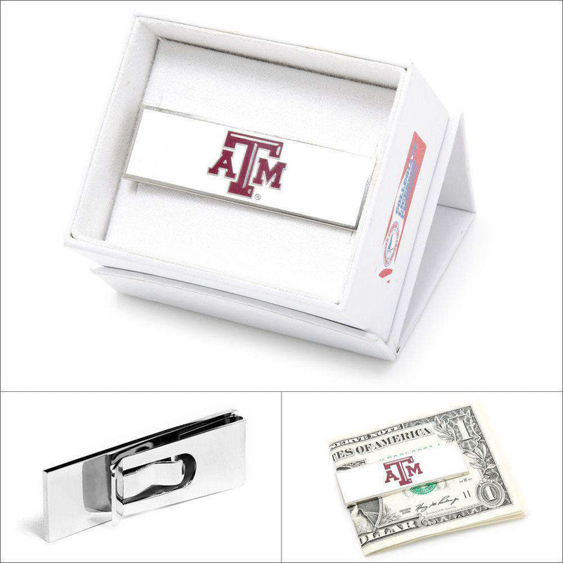 Texas A & M Money Clip in White by CufflinksInc - Country Club Prep