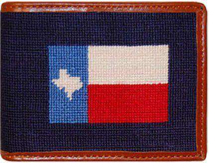 Texas Flag Needlepoint Wallet in Navy by Smathers & Branson - Country Club Prep