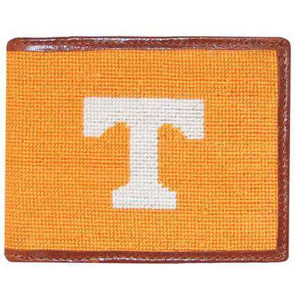 University of Tennessee Power T Needlepoint Wallet in Orange and White by Smathers & Branson - Country Club Prep