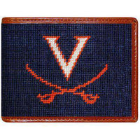 University of Virginia Needlepoint Wallet in Navy by Smathers & Branson - Country Club Prep