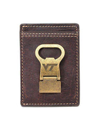 Virginia Tech Hokies Gridiron Mulitcard Front Pocket Wallet by Jack Mason - Country Club Prep