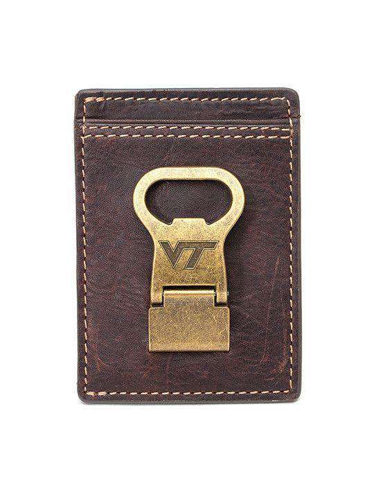 Virginia Tech Hokies Gridiron Mulitcard Front Pocket Wallet by Jack Mason - Country Club Prep