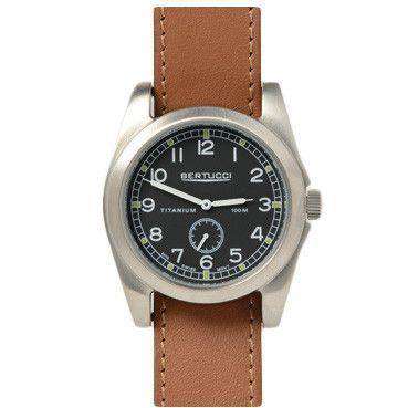 A-3T Vintage 42 Performance Watch in British Tan Leather Band with Black Dial by Bertucci - Country Club Prep