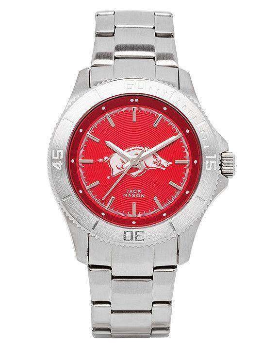 Arkansas Razorbacks Sport Bracelet Team Color Dial Watch by Jack Mason - Country Club Prep