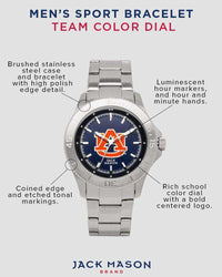 Auburn Tigers Sport Bracelet Team Color Dial Watch by Jack Mason - Country Club Prep