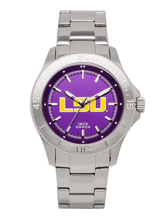 LSU Tigers Sport Bracelet Team Color Dial Watch by Jack Mason - Country Club Prep