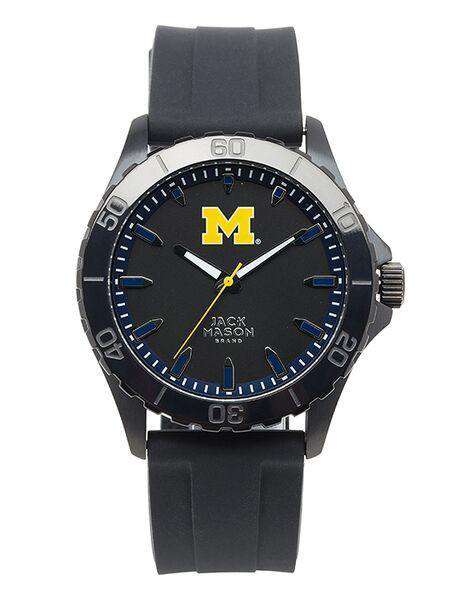 Michigan Wolverines Men's Blackout Silicone Strap Watch by Jack Mason - Country Club Prep