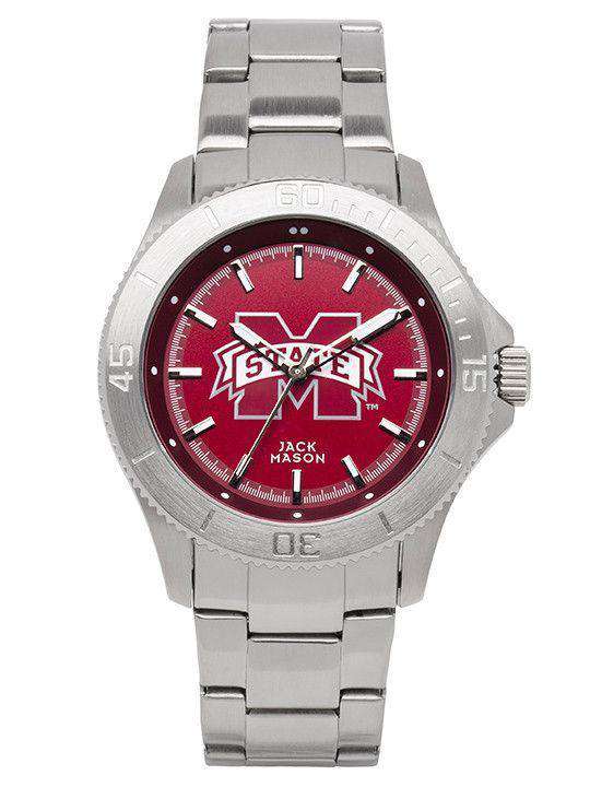 Mississippi State Bulldogs Sport Bracelet Team Color Dial Watch by Jack Mason - Country Club Prep