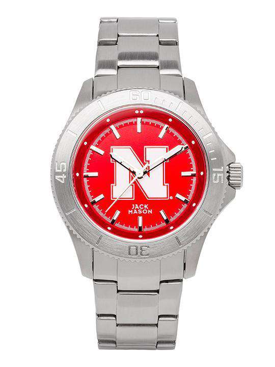 Nebraska Cornhuskers Sport Bracelet Team Color Dial Watch by Jack Mason - Country Club Prep