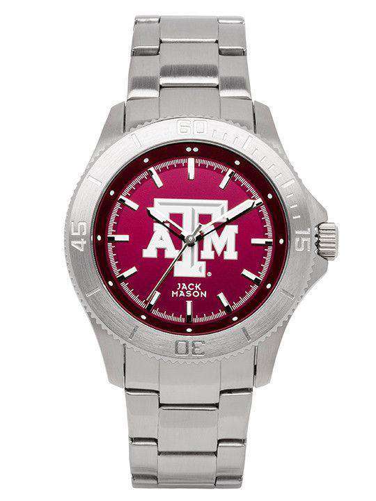Texas A&M Aggies Sport Bracelet Team Color Dial Watch by Jack Mason - Country Club Prep