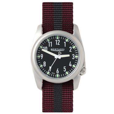Ventara Sport Watch in Crimson and Black Stripe Band with Black Dial by Bertucci - Country Club Prep