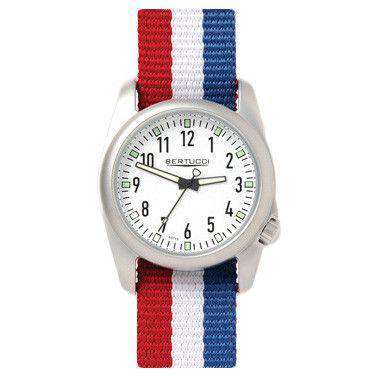 Ventara Sport Watch in USA Stripe with White Dial by Bertucci - Country Club Prep