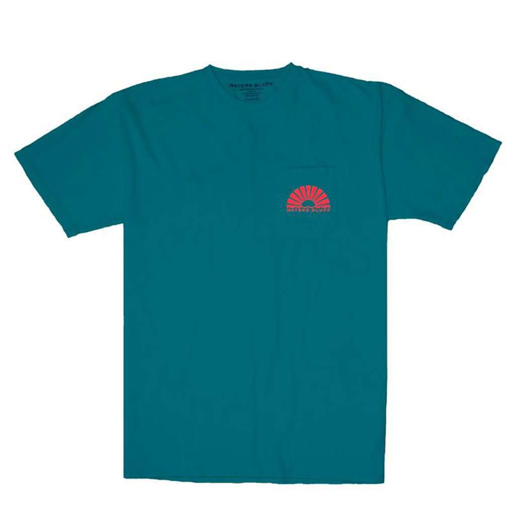 Traveler Simple Pocket Tee in Teal by Waters Bluff - Country Club Prep