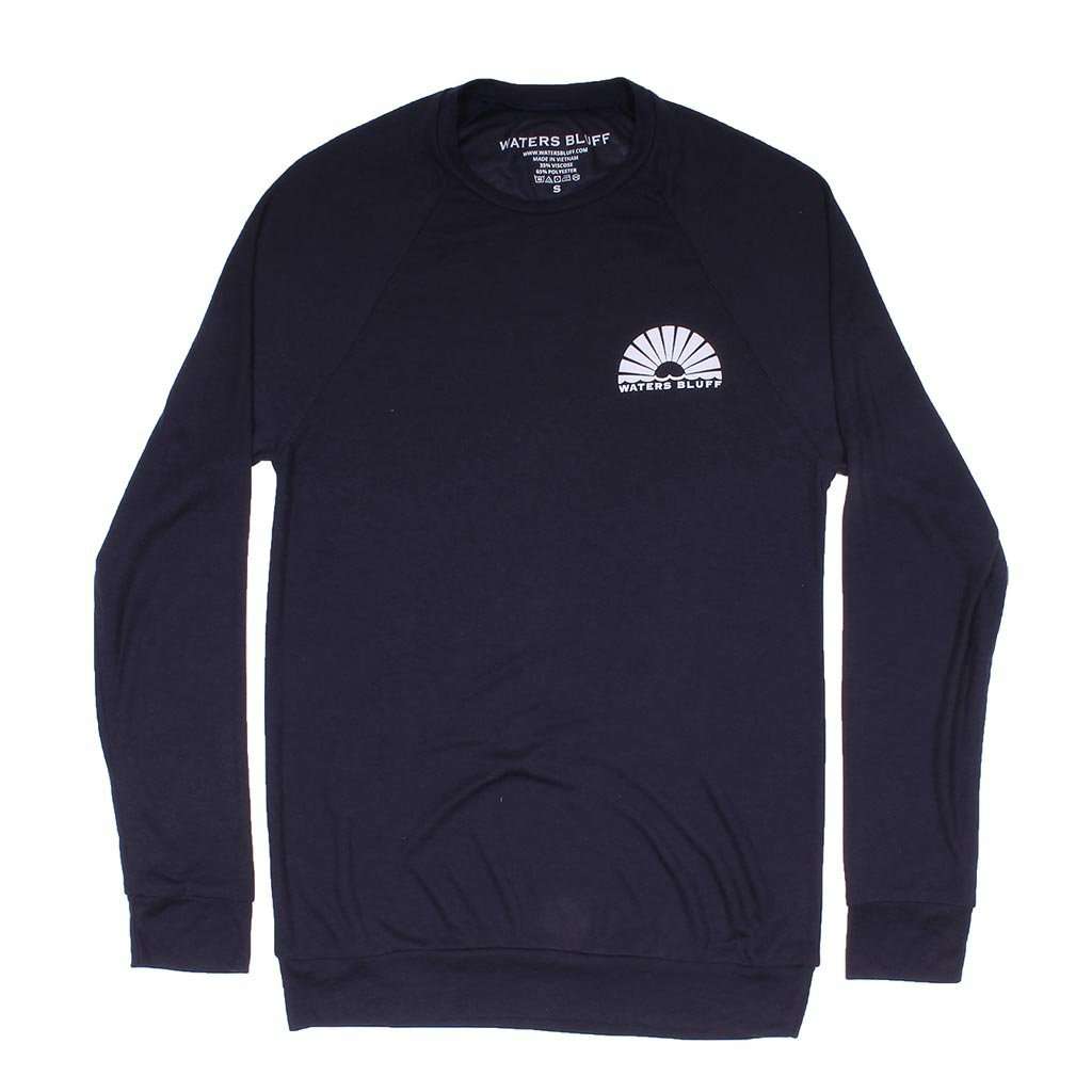 Hybrid Sweatshirt in Navy by Waters Bluff - Country Club Prep