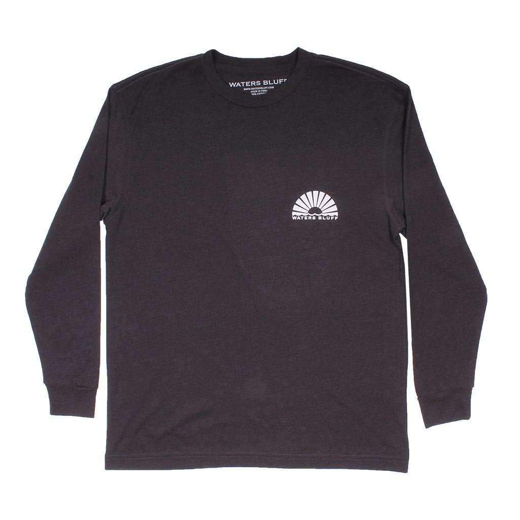 Paddler Long Sleeve Tee in Charcoal by Waters Bluff - Country Club Prep