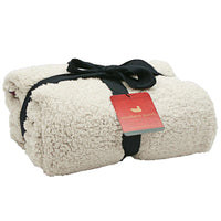 Watson Fluffy Pile & Tartan Blanket in Oatmeal by Southern Marsh - Country Club Prep