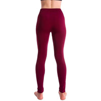 Ultra-Soft Seamless Fleece Lined Leggings in Wine - Country Club Prep