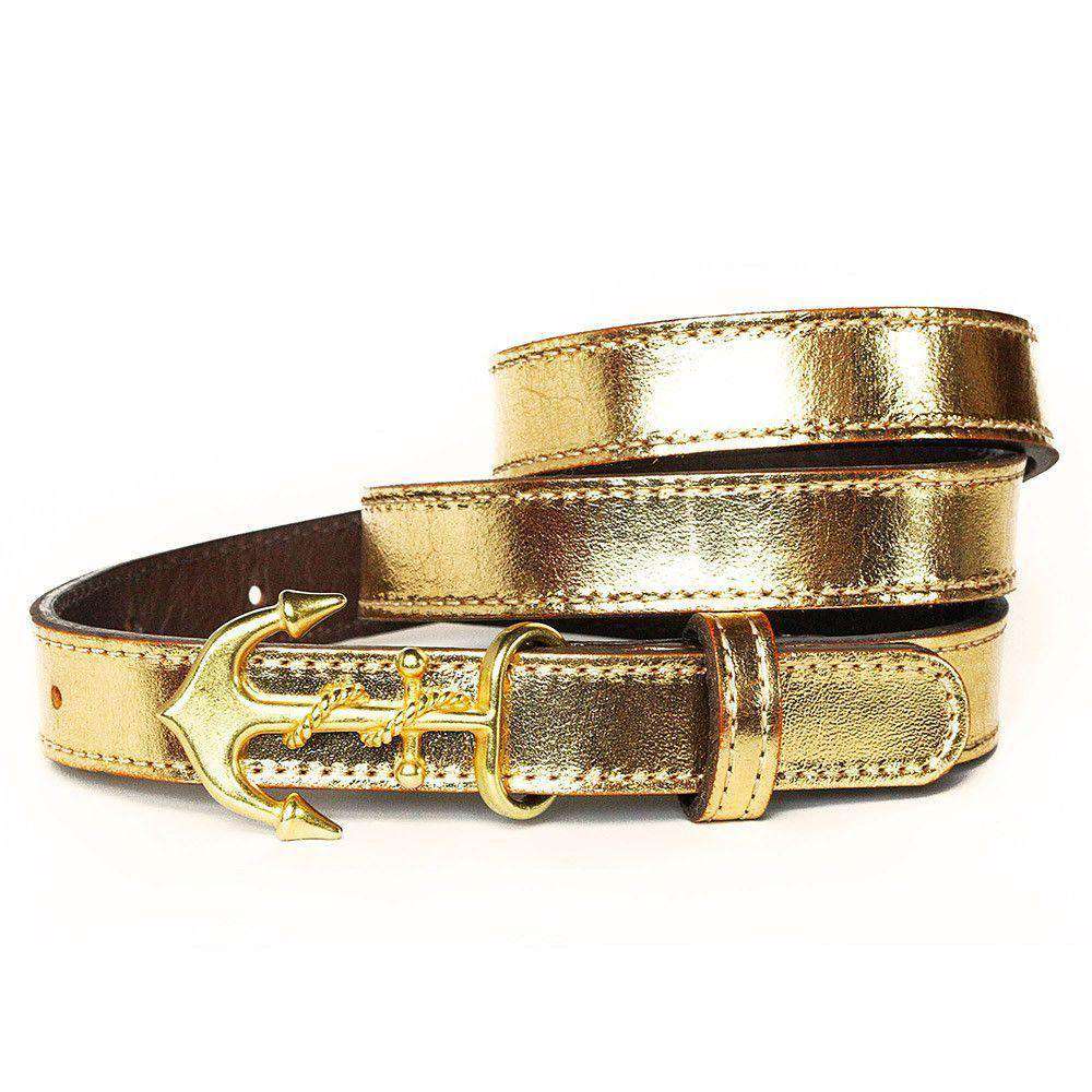 Devon Mackenzie Belt in Gold by Kiel James Patrick - Country Club Prep