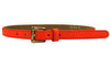 Leather Skinny Belt in Neon Orange by Eliza B - Country Club Prep