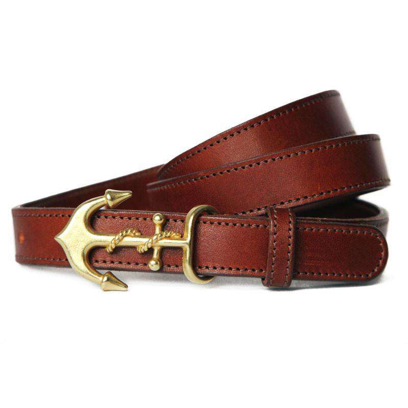 Lucky Sailor Belt in Saddle Brown by Kiel James Patrick - Country Club Prep