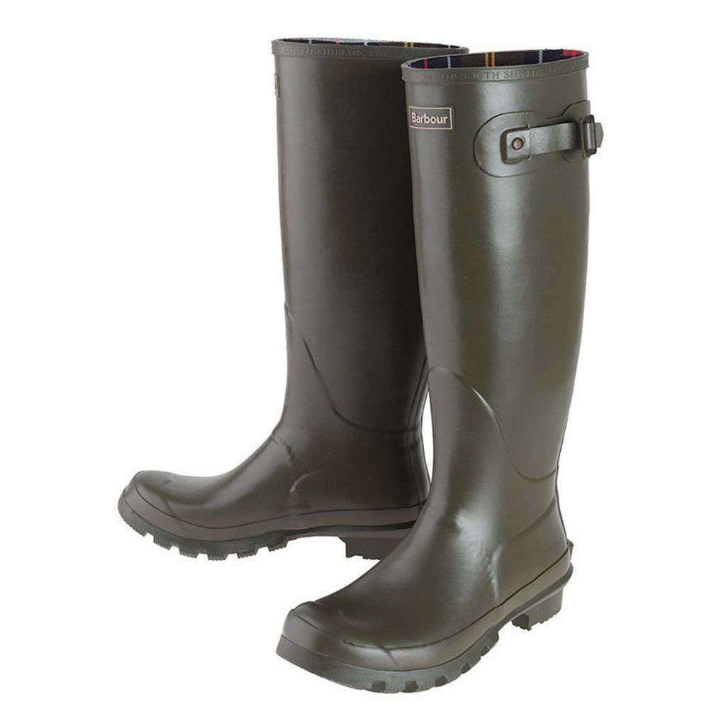 Women's Bede Wellingtons in Olive by Barbour - Country Club Prep