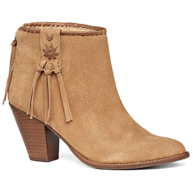 Greer Suede Bootie in Oak by Jack Rogers - Country Club Prep