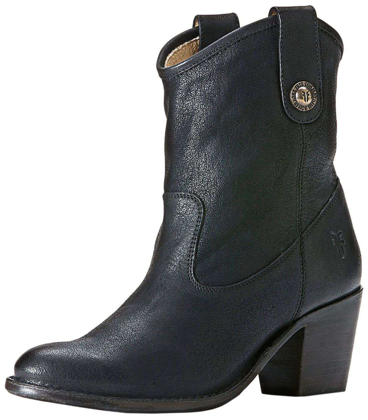 Jackie Button Short Boot in Black by The Frye Company - Country Club Prep
