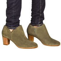 Marianne Suede Booties in Olive by Jack Rogers - Country Club Prep