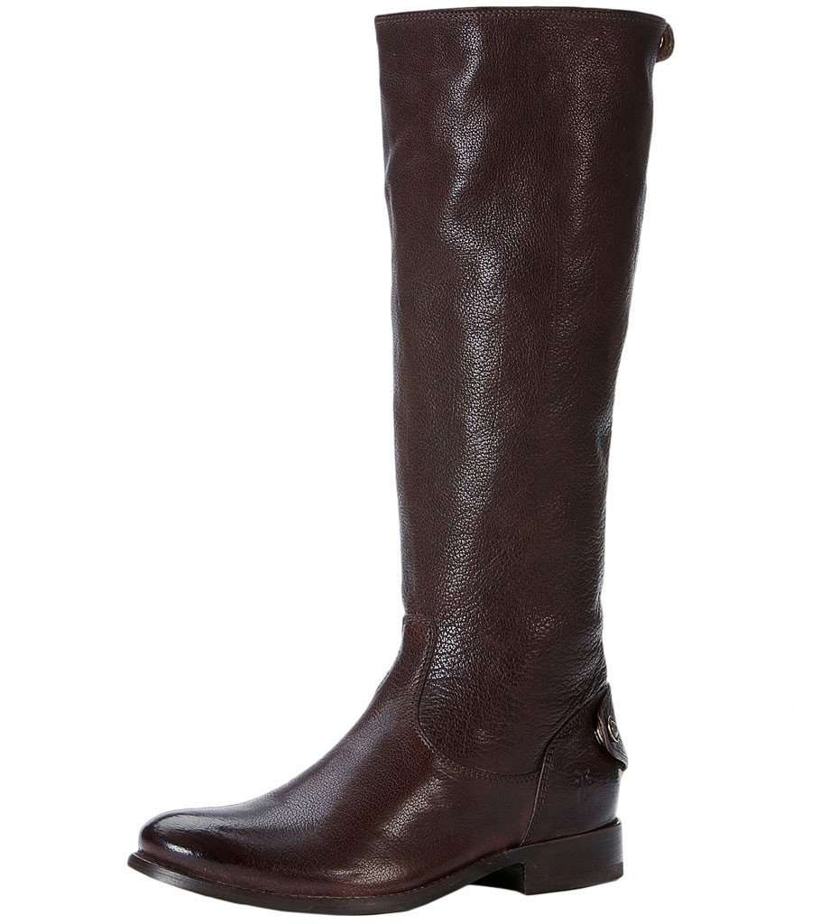 Melissa Button Back Zip Boot in Dark Brown by The Frye Company - Country Club Prep