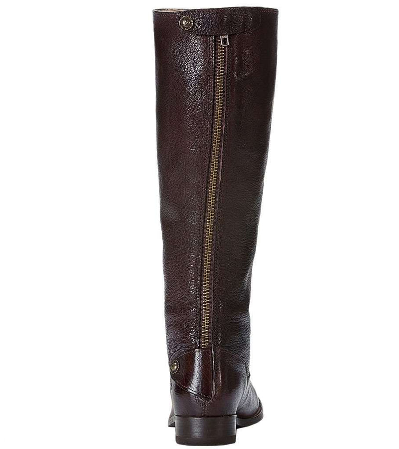 Melissa Button Back Zip Boot in Dark Brown by The Frye Company - Country Club Prep