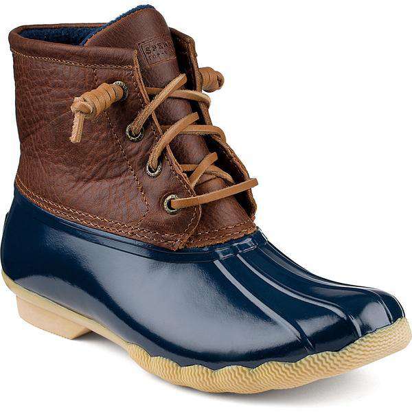 Women's Saltwater Duck Boot in Tan/Navy by Sperry - Country Club Prep