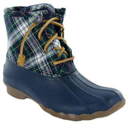 Sperry Boots Blue Sperry Women's Saltwater Quilted Duck Boot In