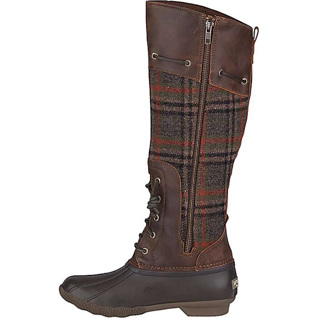 Women's Saltwater Sela Tall Boot in Plaid by Sperry - Country Club Prep