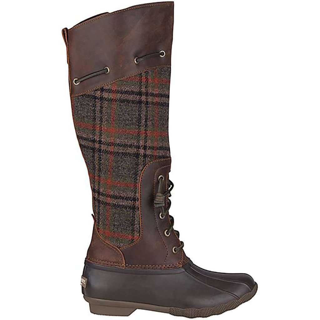 Sperry Women's Saltwater Sela Tall Boot in Plaid – Country Club Prep