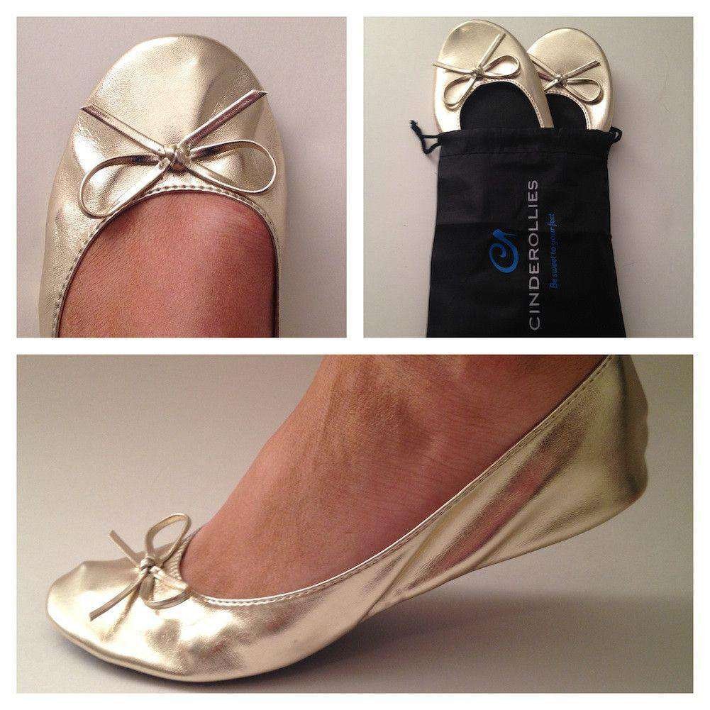 Ballet Flat in Gold by Cinderollies - Country Club Prep