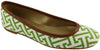 Ballet Flat in Green Geometric Pattern by Eliza B. - Country Club Prep