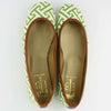 Ballet Flat in Green Geometric Pattern by Eliza B. - Country Club Prep