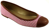 Ballet Flat in Pink Stripes by Eliza B. - Country Club Prep