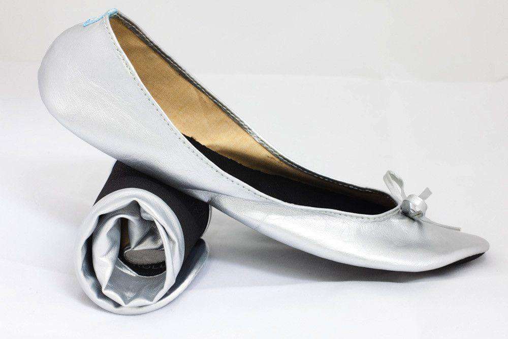 Ballet Flat in Silver by Cinderollies - Country Club Prep