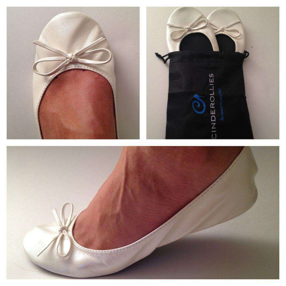 Ballet Flat in White by Cinderollies - Country Club Prep