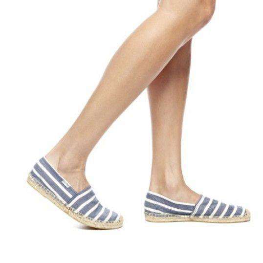 Classic Stripe Espadrille in Navy and White by Soludos  display picture 1