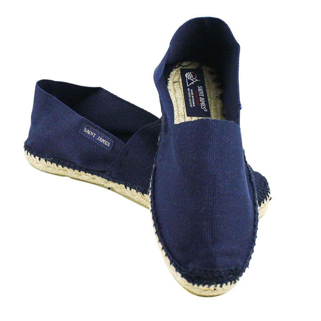 Espadrille U F in Navy by Saint James - Country Club Prep