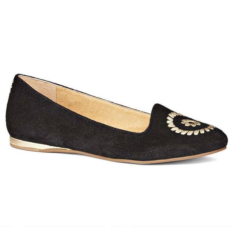 Rebecca Suede Flat in Black by Jack Rogers - Country Club Prep