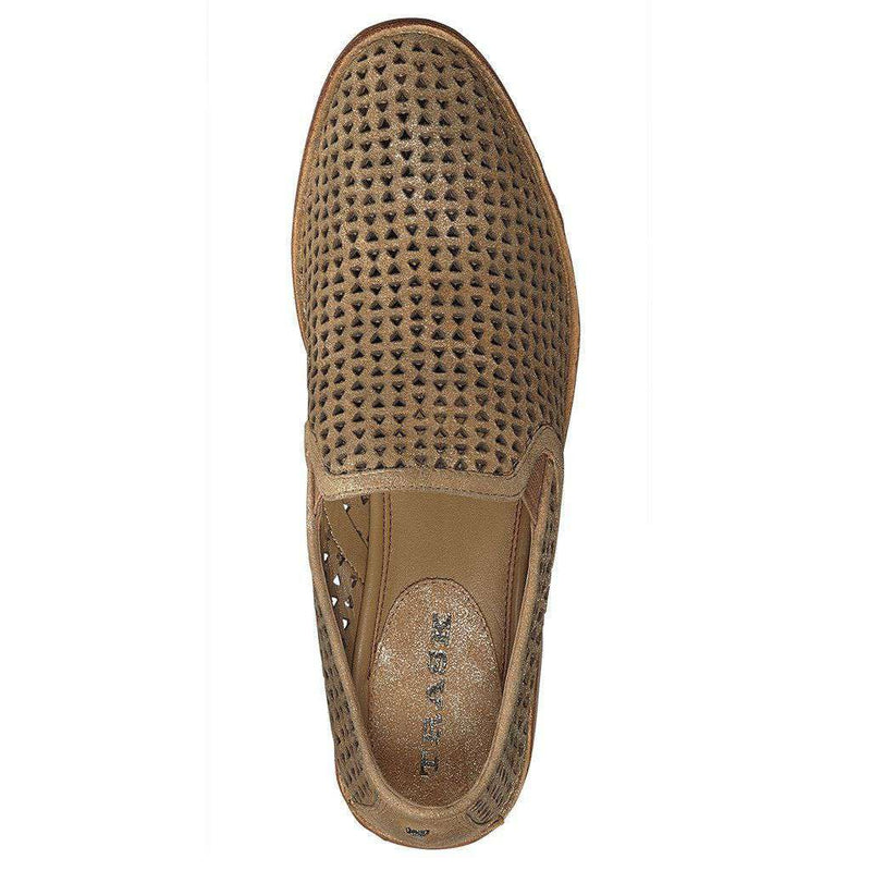 Women's Ali Perf in Gold Italian Metallic Suede by Trask - Country Club Prep