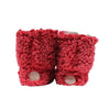 Sherpa Fleece Booties in Cranberry and Oatmeal by Live Oak - Country Club Prep